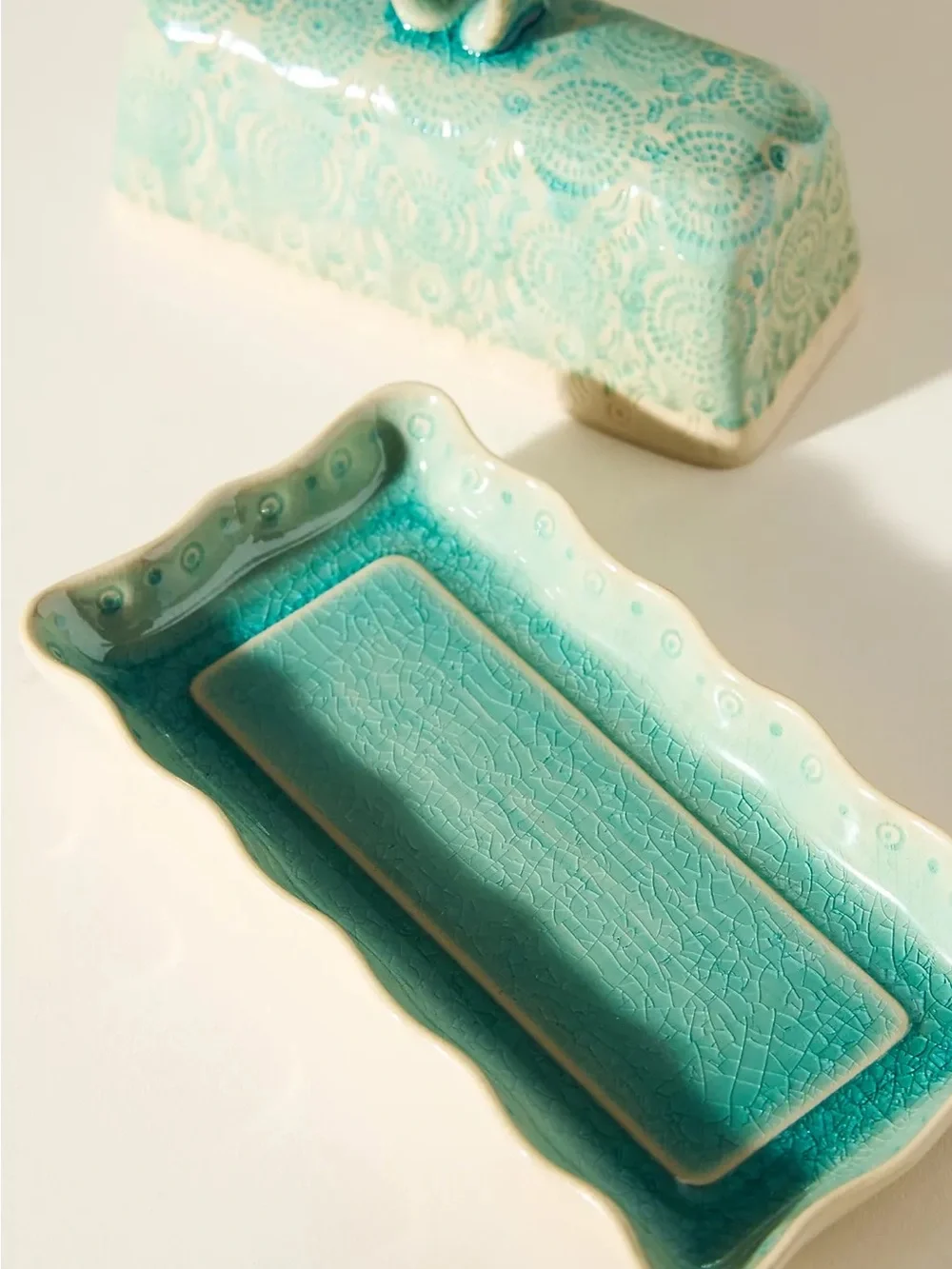Anthropologie Old Havana Butter Dish